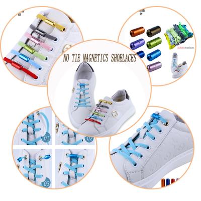 China Premium Custom Flat Cheap Pattern Rubber Sloth No Tie Magnetics Laces Accessories Kids Polyester Funky Multicolor Laces for sale