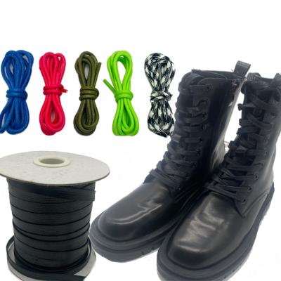 China Round Custom High Quality Cotton Wax Laces Flat Sneaker Laces for sale