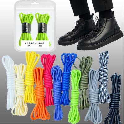 China Custom 3mm-9mm Cotton Round Series Waxed Shoe Laces Cotton Shoe Laces Round Waxed Shoe Laces Colorful Shoe Laces for sale