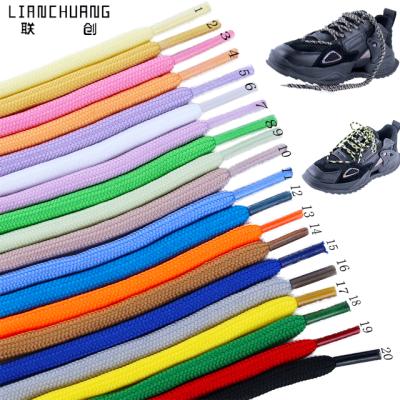 China Multicolor waxed tiplength 140cm 150CM premium color laces 160CMbraided laces custom made polyester round laces for sneakers for sale