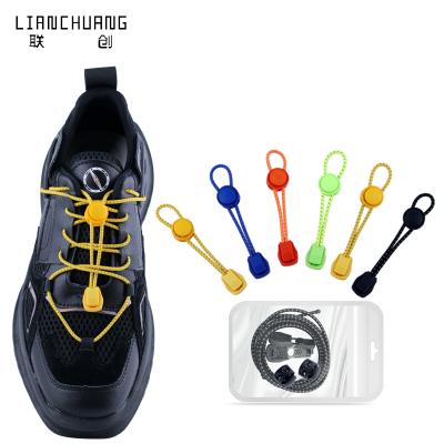 China Round lazy shoe lace around elastic no tie elasic shoe laces for sale