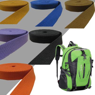 China Custom Height High Tenacity Quality Color Cotton Durable Canvas Woven Webbing 1inch 2inch For Bag Strap for sale