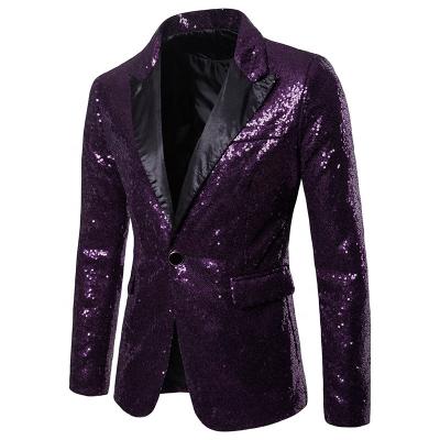 China New Anti-wrinkle sequins dress suit host jacket men blazer gentleman suit formal banquet sparkles suit jackets for sale