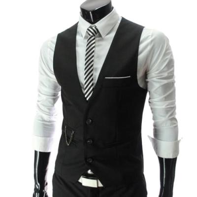 China New Fashionable Anti-wrinkle Party Vest Waistcoats Slim Wedding V-Neck Blazer Vest Business Fashion Suit Sleeveless Vest for sale