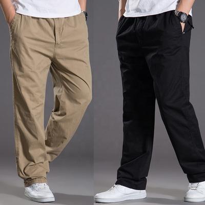 China Anti-pilling cargo plus size pants straight loose casual oversized elastic waist pants long stretching cotton cargo pants for sale