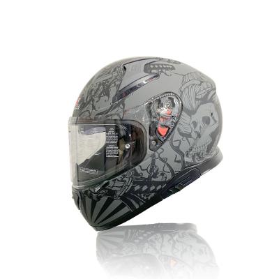 China High Safety ABS Full Face Hard Hat Safety Helmet Motorcycles Accessories With Gray Graphic for sale