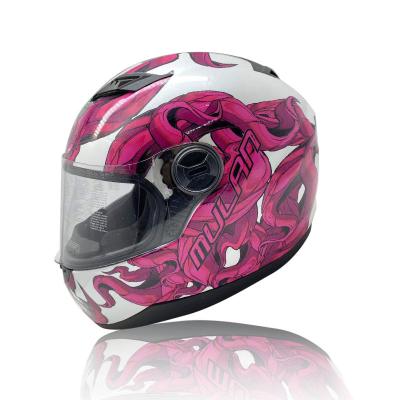 China High Safety 2022 Fashion Graphic Glossy Full Face Motorcycle Helmet For Women With Single Visor for sale