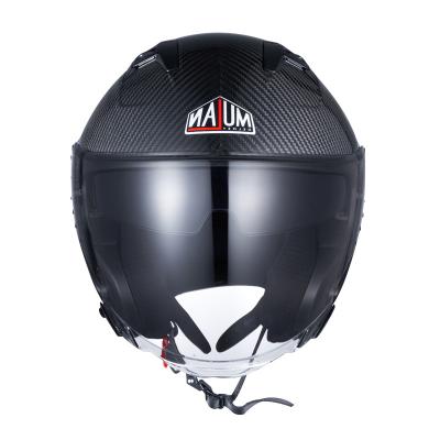 China High Quality High Safety OEM Carbon Fiber Half Face Helmet With Double Sun Visor For Motorcycle for sale