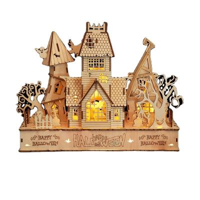 China New Halloween Festival Gift DIY Ghost 3D Wooden Puzzle Wooden Children's Educational Handmade Laser Cut Toys 3D Toys Wholesale Eco-Friendly for sale