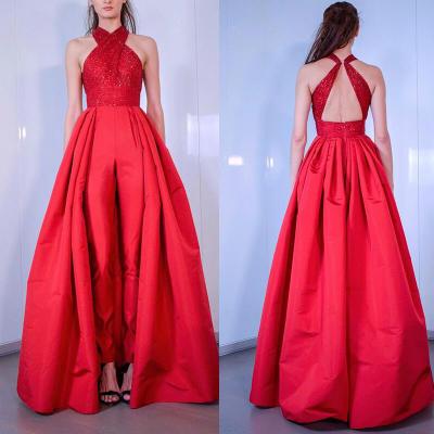 China Anti-Wrinkle Wedding Dress Bridal Gowns Red Backless Women Prom Dresses for sale