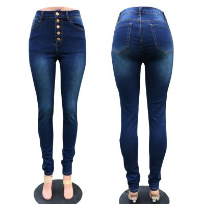 China Waterproof 2020 fashionable jeans women slim fit skinny leg 5 buttons fly long jeans for sale