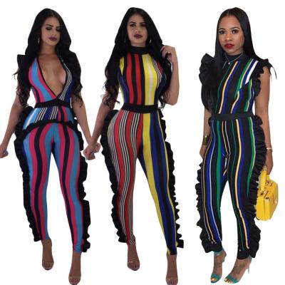 China QUICK DRY women coverall overalls rainbow striped casual overalls plus size overalls for sale