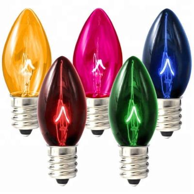 China Holiday Light Bulb E14 15W C7 ​​Aluminum Christmas Decorations for sale