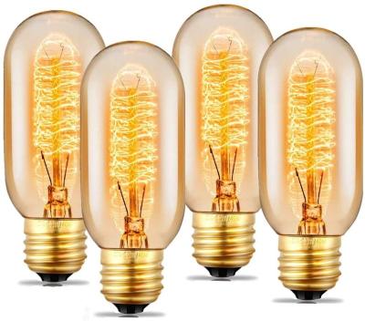 China Antique Brass Vintage Tungsten Filament 60W T45 Edison Light Bulbs E27 for sale