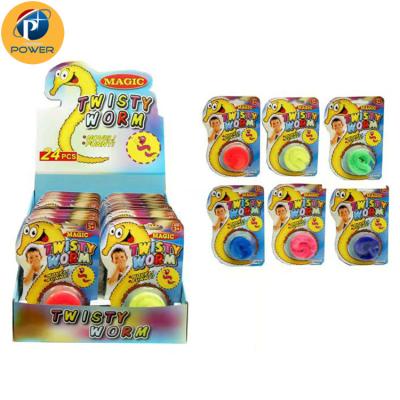 China OEM Floating Rainbow Fuzzy Color Magic Worm Toys for sale