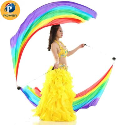 China Enchanted Juggling Devil Sticks POI Silk Dance Thrown Ball Stage Props Dance Sails Balls Chain Hand Props for sale