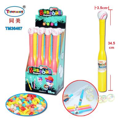 China Cartoon Toys 2021 Hot Selling Plastic Baseball Bubble Stick Toy With Candy Summer Outdoor Toys For Children for sale