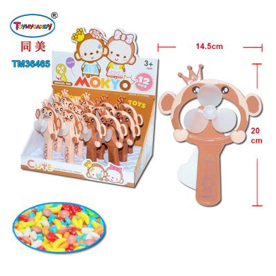 China Cartoon toys candy 2021 new products china supplier children monkey fan toy candy for sale for sale