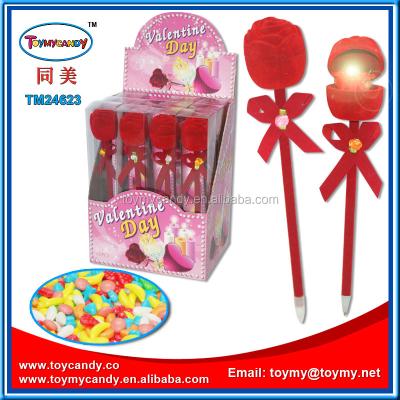 China Christmas led light string Valentine Rose Ball Pen with light for sale