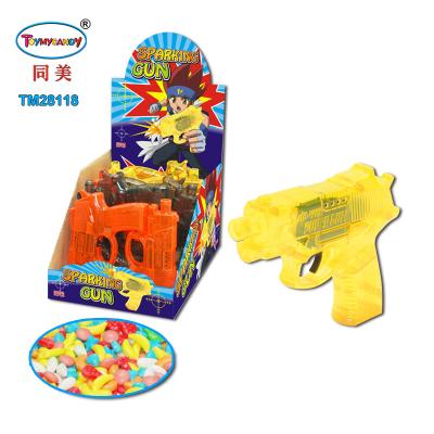 China Toy Electronic Safety Plastic Boys Sparkling Flintlock Pistol Gun Toy with Sweet Candy for sale