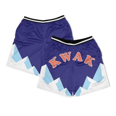 China Sublimation Embroidery Mesh Shorts Retro Street Custom Breathable Quick Dry Basketball Shorts for sale