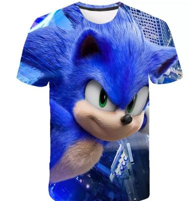 China 2020 Hot Sale Sonic Custom Sublimation Breathable The Hedgehog T-shirt Fashion Boys T-shirts for sale