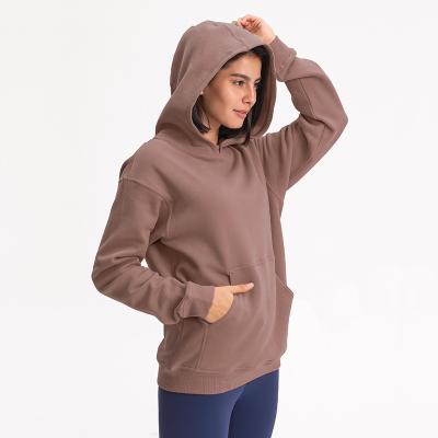 China 2021 New Arrivals Solid Color High Quality QUICK DRY Warm Girl Pullover Long Sleeve With Pocket Women Hoodies for sale