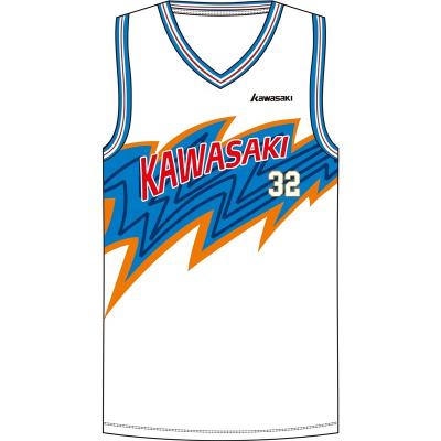 China Shirts & Full Service High Quality Basketball Tank Top OEM Color Design Basketball Uniform Blue White For Men for sale