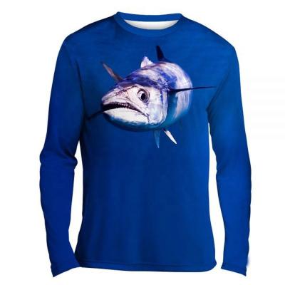 China High Quality Antibacterial Sublimated 100% Polyester And Cotton Custom Peaches Wear Long Sleeve Fishing Shirt for sale