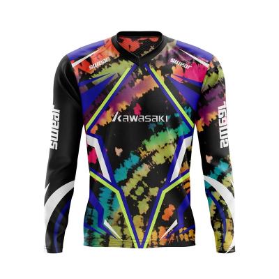 China 2022 Custom Recycling Kawasaki New Style Quick Dry MTB Cycling Long Sleeve Anti-UV Shirts Tank Top for sale