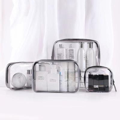 China Korea Style Custom Clear Makeup Organizer Pouches Tote Travel Toiletries Bags Transparent PVC Cosmetic Bag for sale