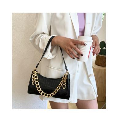 China 2021 New Fashion Crocodile Pattern Trend PU Ladies One-shoulder Messenger Bag for sale