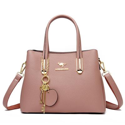 China 2021 Latest High Quality Luxury Genuine Leather Women's Handbags Trend Pure Leather Women Handbags With Diagonal Bag for sale