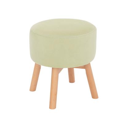 China Creative Household Fashion Round Cloth Chair Contemporary Wooden Stools Changing Sofa Color Round Stool for sale