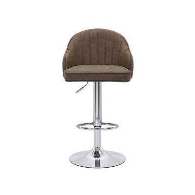 China Luxury Contemporary Retro Vintage Faux Leather Suede Adjustable Buckle Bar Stool Modern Bar Stools with Armrest and Backrest for sale