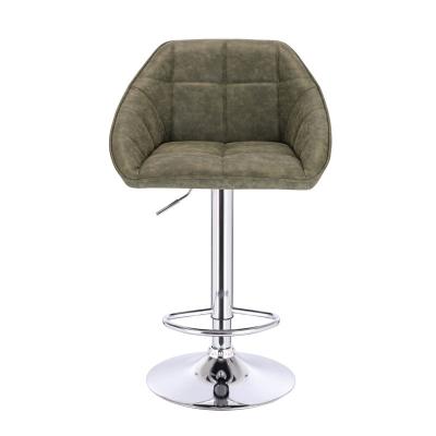 China Modern Design Modern Dining Chairs Green Color Bar Stool High Height Adjustable Swivel Counter Upholstered Bar Stool Chair for sale