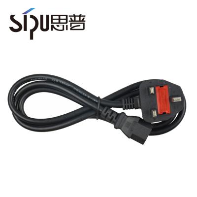 China UK Computer SIPU UK Power Cord Plug To IEC Cable PC Mains Lead AC C13 Tie Down 1.8m 6ft for sale