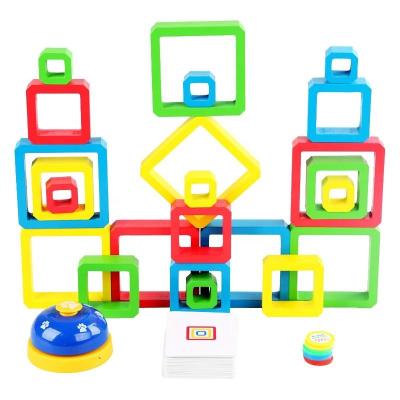 China DIY TOY Educational Stacking Game Construction Building Toys Wooden Rainbow Building Blocks for sale