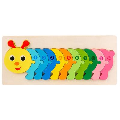 China DIY TOY High Quality Decompression Train Wooden Jigsaw MDF Animal Children Educational Diy Wooden Puzzle Toys for sale