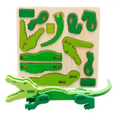 China DIY TOY Colorful Animal Puzzle Toy Eco-friendly Material DIY Blocks Educational Preschool Toy For Kids for sale