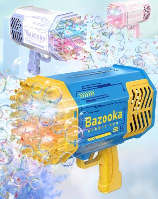 China Plastic Colorful Rich Electric Automatic 69 Hole Blower Rocket Boom Bubble Gun Bubble Machine for sale