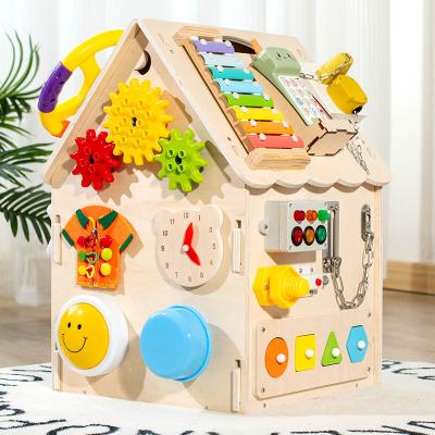 China Wooden Montessori Activity Child Busyboard Early Educational Busy Board Montessori Teaching Aids Baby for sale