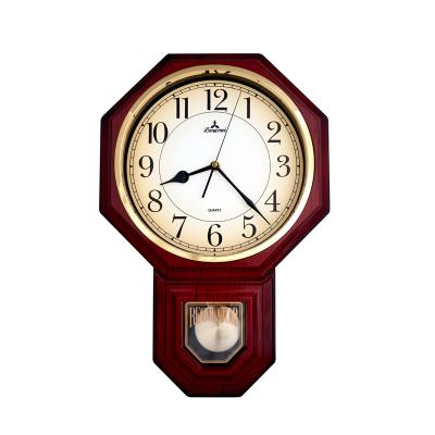 China Wholesale Price Traditional Rectangle School Regulator Pendulum Wall Clock for sale