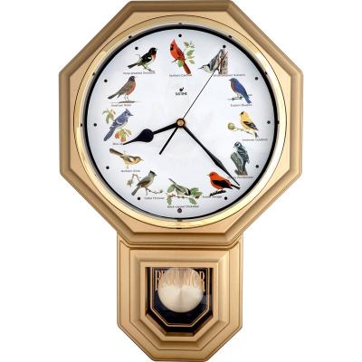 China Good Quality Traditional Vintage School Bird Song Regulator Pendulum Wall Clock for sale