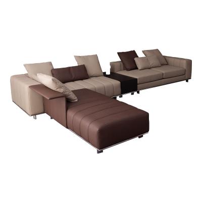 China Modular Type 4 Seat Family Convertible Sectional Sofa Couch Set L Shape Sectional Sofa With Storage Ottoman For Living Room for sale