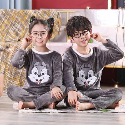 China Kids Sleepwear Kids Long Sleeve Thermal Warm Wholesale Cartoon Korean Tik Tok Pajamas for sale