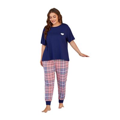 China Breathable High Quality Organic Cotton Sleepwear Big Size Shorts Plaid Pajamas 4xl for sale