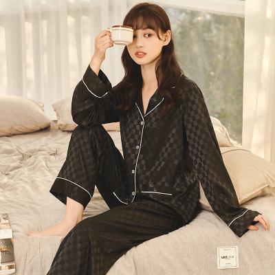 China High Quality Breathable Polyester Ladies Home Use Spring And Summer Long Sleeve Pants Printed Women Pajamas for sale