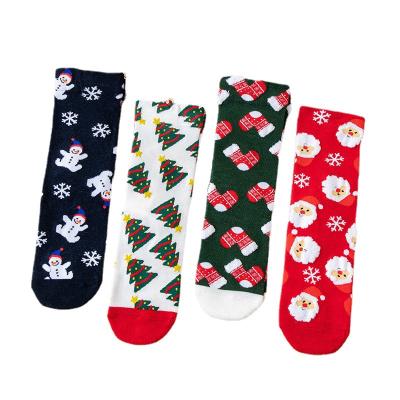 China Wholesale Christmas Slipper Socks Luxury Cartoon Christmas Socks Cute Women's Long Antibacterial Winter Socks for sale