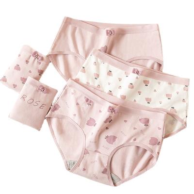 China New Lovely Women's Medium Waist Women's Triangle Crotch Student Underwear Knot Breathable Soft Girl's Bow Underwear for sale